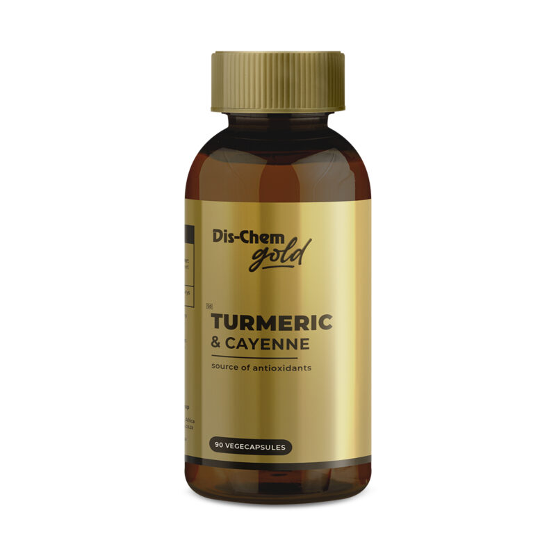 Turmeric and Cayenne 90 Vegecaps DisChem Gold